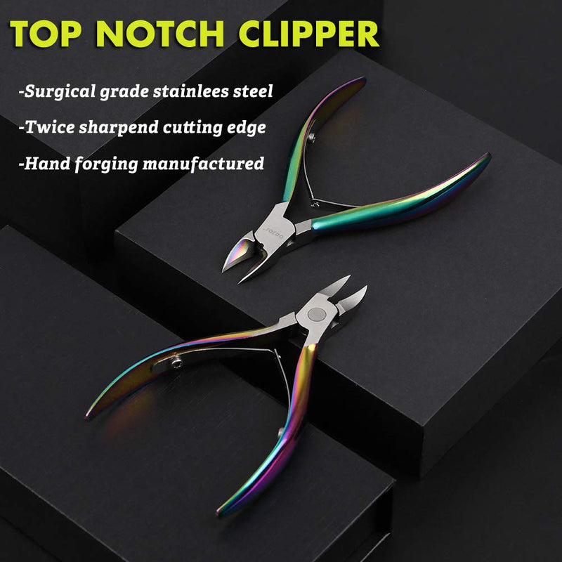 [Australia] - BEZOX Portable Nail Clipper - Toenail Clippers with Surgical Stainless Steel Suitable for Thick Fingernail Toenail Rainbow 