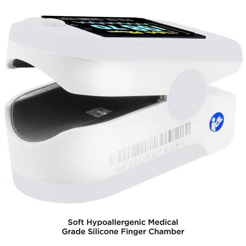 [Australia] - Facelake FL-350 Pulse Oximeter with Carrying Case & Batteries & Lanyard, White 