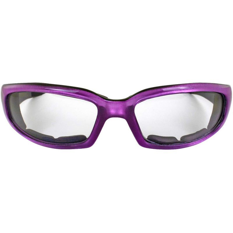 [Australia] - 2 Pairs of Birdz Eyewear Chill Women's Foam Padded Motorcycle Sunglasses Pink & Purple Frames Clear Lenses 
