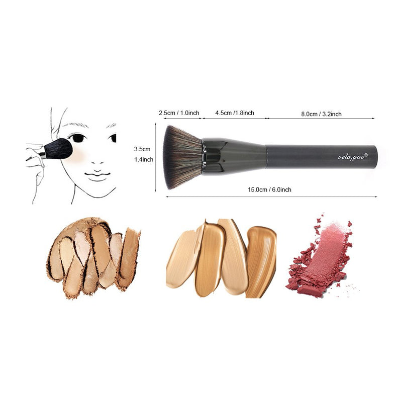 [Australia] - Vela.Yue Flat top Kabuki Makeup Brush for Powder Foundation Liquid Cream Blending Buffing Contouring Make up 