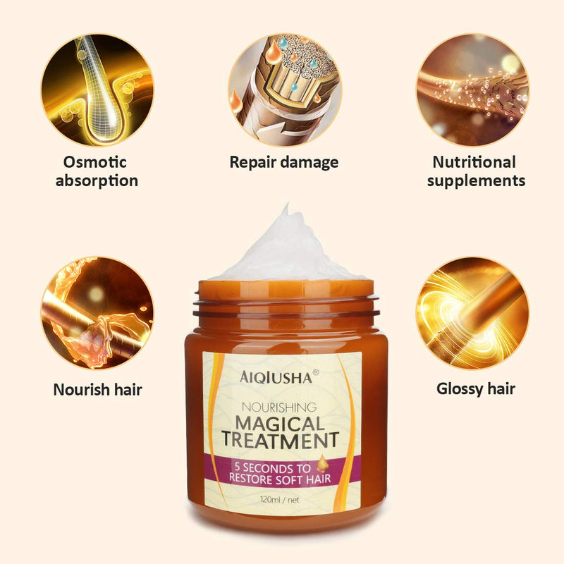 [Australia] - Hair Treatment Mask, AIQIUSHA Hair Root Repair, Hair Conditioner, Hair Scalp Treatment, Advanced Molecular Hair Roots Treatment,Deep Conditioners & Treatments 120ml 