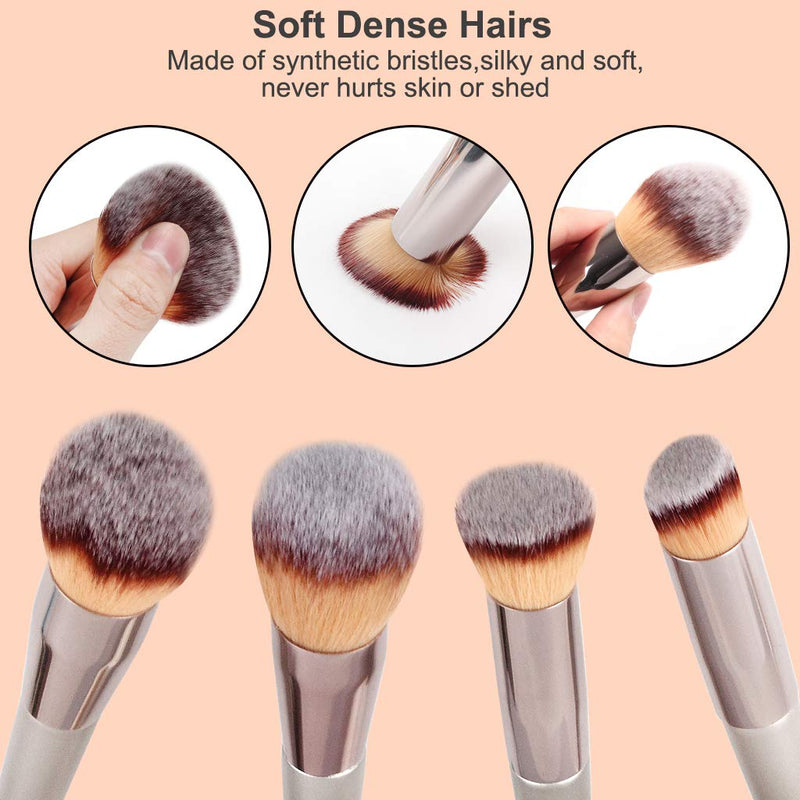 [Australia] - KELYDI Face Makeup Brushes Set, 4pcs Premium Synthetic Make-up Brush for Foundation Blush Concealer Powder with Sponges 