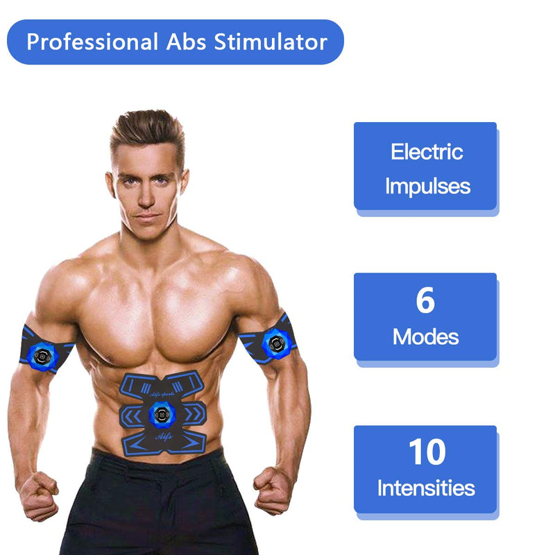[Australia] - SPORTCDIA Abs Stimulator Ab Stimulator Rechargeable Ultimate Abs Stimulator for Men Women Abdominal Work Out Abs Power Fitness Abs Muscle Training Workout Equipment Portable 