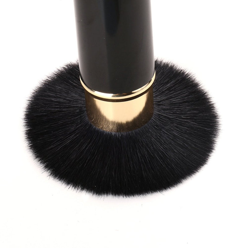 [Australia] - Retractable Makeup Brush - Goat Hairs - Portable Face Loose Powder Foundation, Mini Blush Brush Beauty Cosmetic Tool Black 