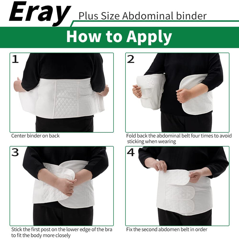 [Australia] - Plus Size Abdominal Binder Post Surgery tummy tuck- Belly Band for C Section Recovery postpartum- Compression Garment +Woman Lower Waist Support Belt- Hernia Belt For Men- Back brace for lower back (4XL) White XXXX-Large 