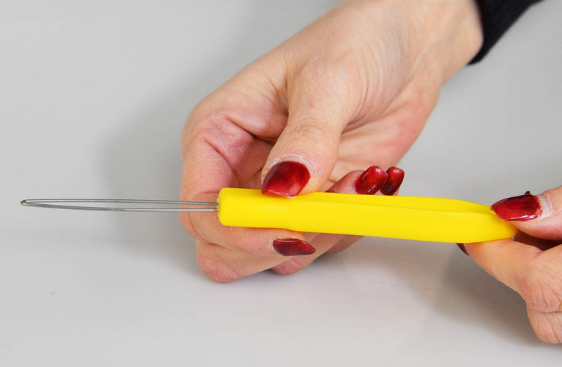 [Australia] - HOME-X Button Hook Helper, Assistance Tool for The Elderly, One-Hand Button Tool- Yellow- 6” L x ¾” W 