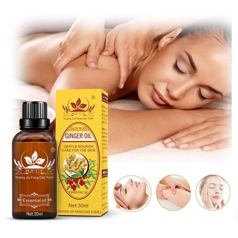 [Australia] - 5 PCS New Lymphatic Drainage Ginger Massage Oil Plant Massage Essential Oil Massage Relaxation 100% Pure Natural Prime by Hilareco,(with English Instructions) 