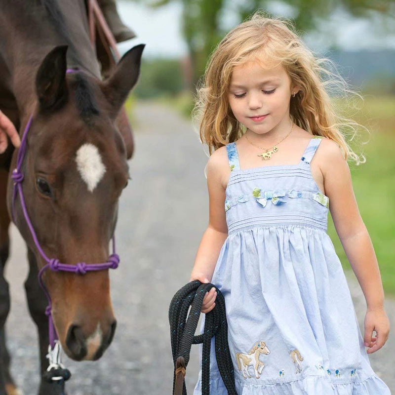 [Australia] - Girls Horse Necklace, Dainty Horse Jewelry for Girls Initial Necklace, Stainless Steel Kids Heart Initial Necklace Horse Girl Horse Pendant Letter Necklace Horse Gifts for Teen Girls Horse Lovers A-Gold 