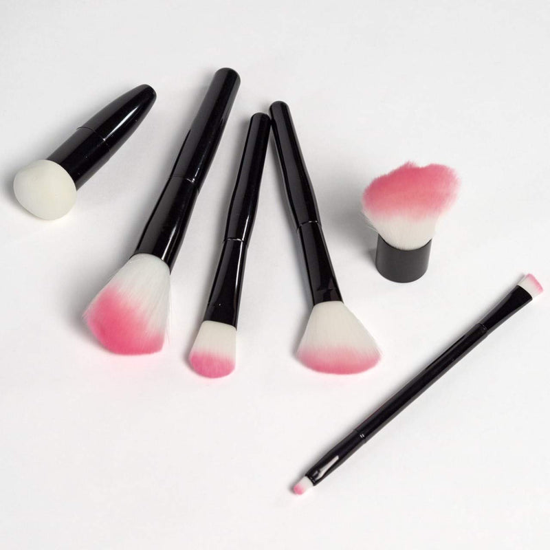 [Australia] - Makeup Brushes with Standing Mirror Holder (6 Brush set with Standing Mirror that stores them) 