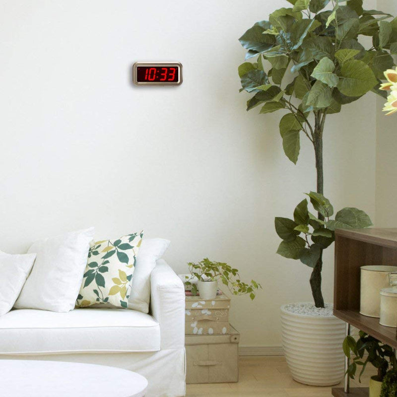 [Australia] - Timegyro Digital Alarm Clock Battery Operated with 1.2" Large Display for Bedroom, Heavy Sleepers(Gold) … Golden 