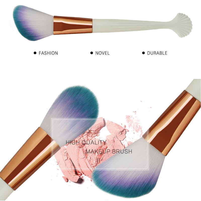 [Australia] - Makeup Brush Set, Professional Powder Foundation Concealer Cosmetic Brush Kit w/ Shell Handle (White+Gold) White+Gold 
