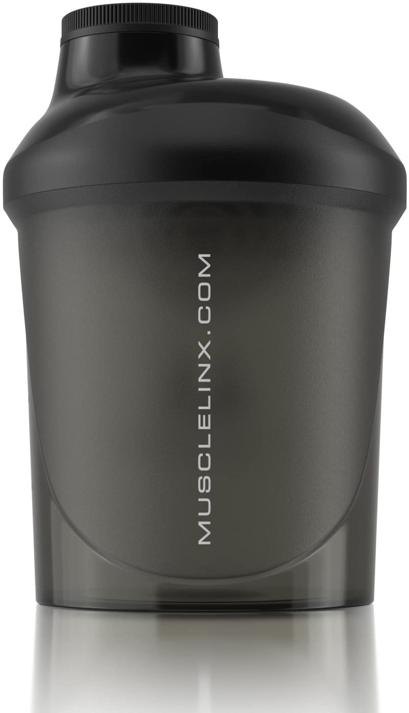 [Australia] - Protein shaker screw top 100% LEAK PROOF drinks bottle 400ml by Musclelinx (Black 400ml) 