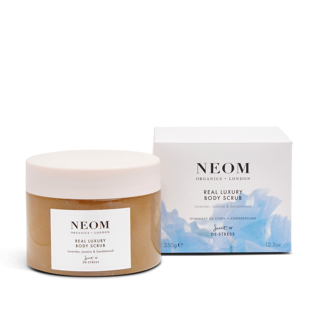 [Australia] - NEOM- Real Luxury Body Scrub | Luxury Body Scrub | Lavender & Sandalwood | 100% Natural Fragrance | Scent to De-Stress | Organic Vegan Hydrating Body Scrub 