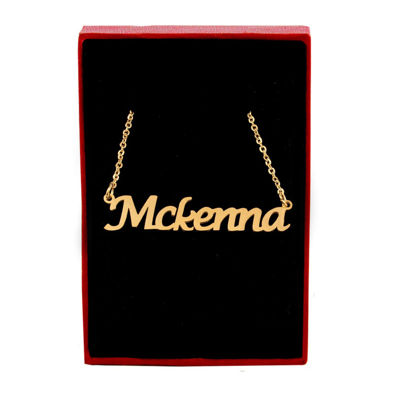 [Australia] - Mckenna Name Necklace 18ct Gold Plated Personalized Dainty Necklace - Jewelry Gift Women, Girlfriend, Mother, Sister, Friend, Gift Bag & Box 