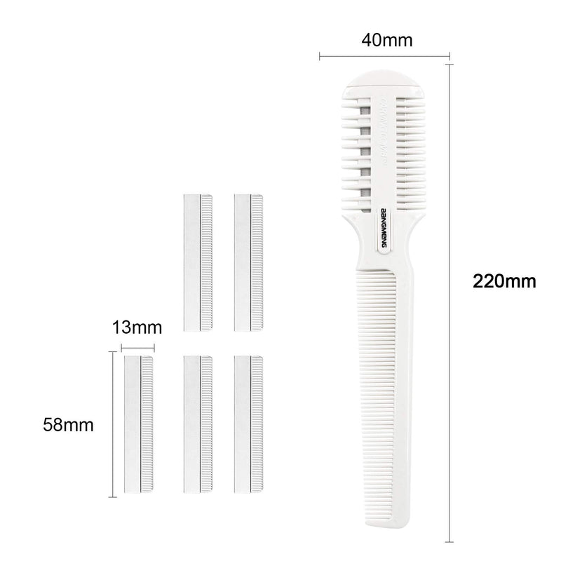 [Australia] - BANGMENG Hair Cutter Comb,Shaper Hair Razor With Comb,Split Ends Hair Trimmer Styler,Double Edge Razor Blades For Thin & Thick Hair Cutting and Styling, Extra 5 Blades Included. 