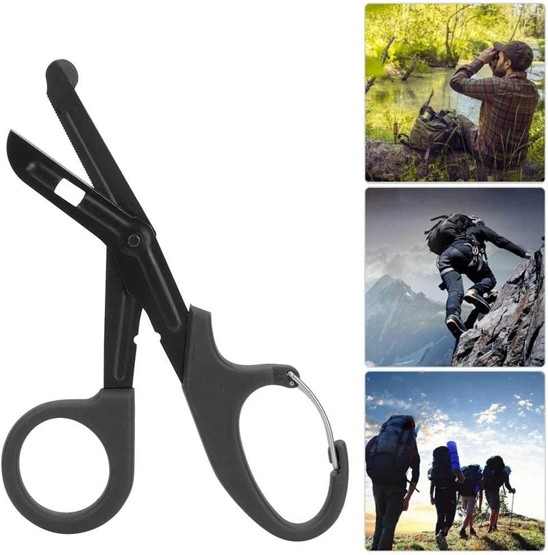 [Australia] - Titanium Bandage Shears Scissors 19cm , EMT and Trauma Shears, Bent Stealth Black Coated for Nurses, Students, Emergency Room (Black) 