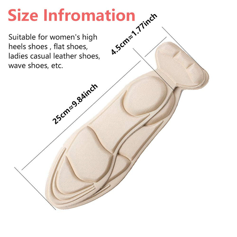 [Australia] - [3 Pairs] Heel Insoles Sponge Shoes Pads with Heel Grips Inserts Heel Cushion Inserts Comfort Shoe Insoles for Loose Shoes Big Shoes, Feet Pain Relief, Women 5-9 Flesh Pointed (Flesh Round) Flesh Round 