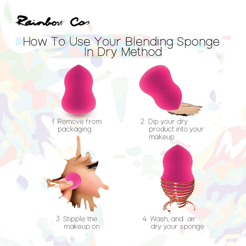 [Australia] - Rainbow Cos Premium Pear Shape Makeup Sponge Beauty Foundation Sponge Blender for Applicator, Foundation and Highlight (Rose Red) Rose Red 