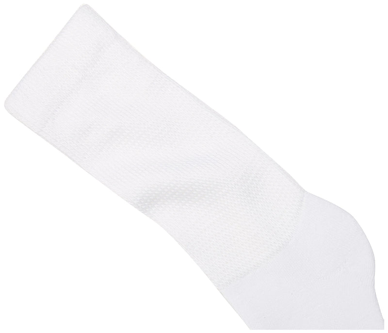 [Australia] - MediPeds Women’s Extra Wide Non-Binding Top Crew Socks with COOLMAX Fiber, Multipairs Shoe Size: 10-12 White 