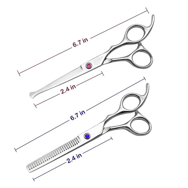 [Australia] - Professional Hair Scissors Barber Shears 6.5-inch Hair Cutting Scissors Salon Thinning Scissors for Women Men Kids ,Salon, Home red2 