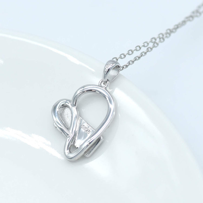 [Australia] - ACJNA 925 Sterling Silver Heart Pendant Piano Keyboard Necklace Music Jewelry for Women Girls 