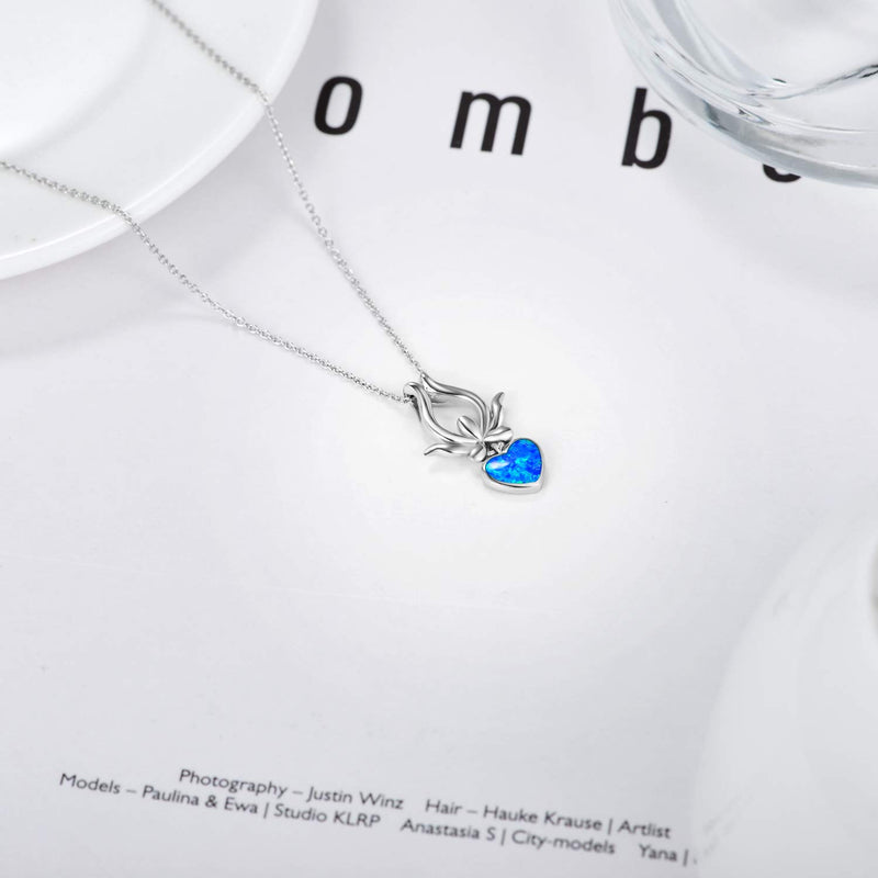 [Australia] - POPKIMI Flower Necklace 925 Sterling Silver Leaf Lotus Rose Flower Necklace for Women Birthday Gifts for Girls Lotus Flower 