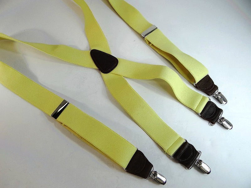 [Australia] - Hold-Ups Yellow 1 1/2" wide Hold-Up Suspenders X-Back Patented No-slip Silver Clips 