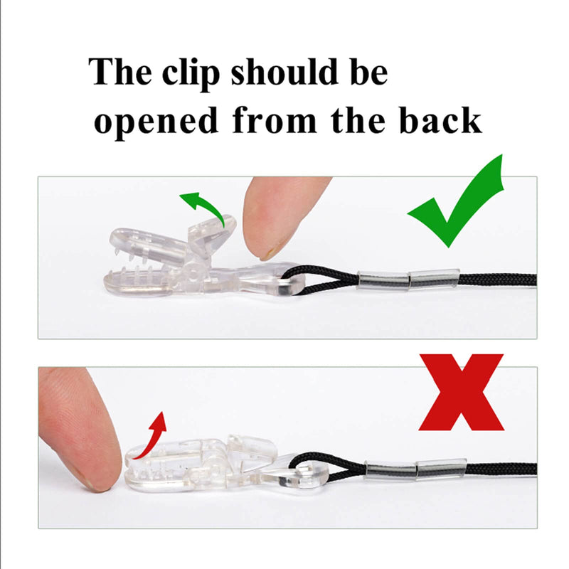 [Australia] - Hearing Aid Clip for Seniors Adults - Anti-Lost Lanyard Protector BTE Clip Holder Rope with Loops and Clip and Security Clip（Black） Black 