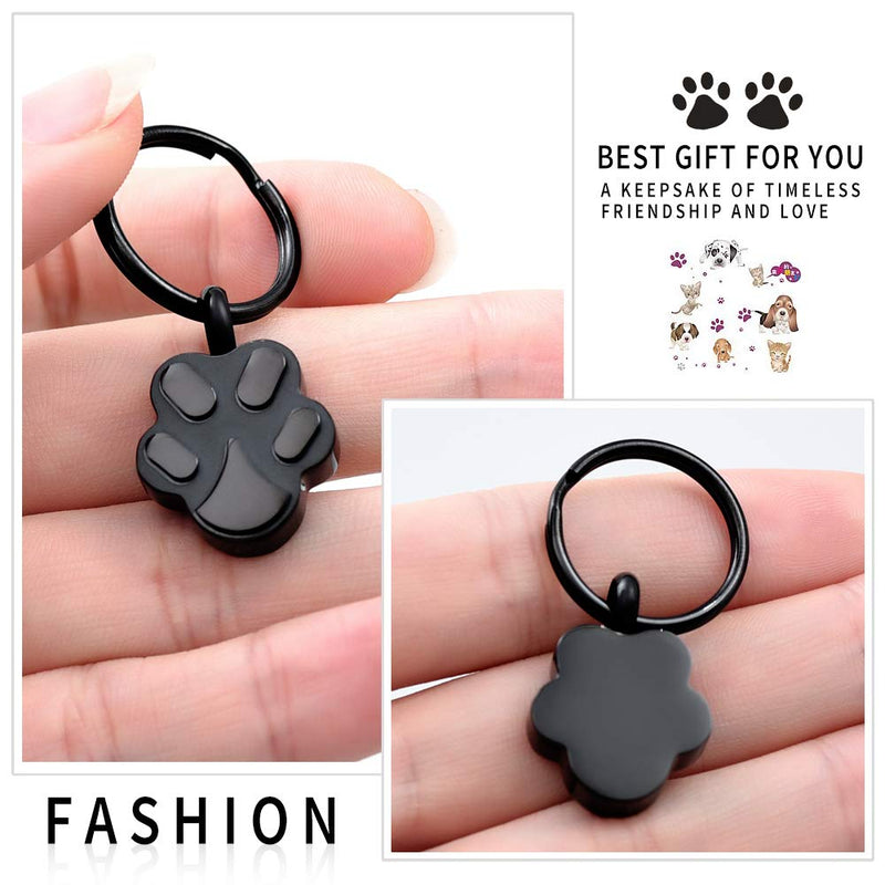 [Australia] - Cremation Ash Urn Keychain for Pet Ashes Cremation Jewelry for Human Ashes Dog Cat Cremation Keepsake Memorial Urn Keychain Ash Holder for Women Men Paw Black 