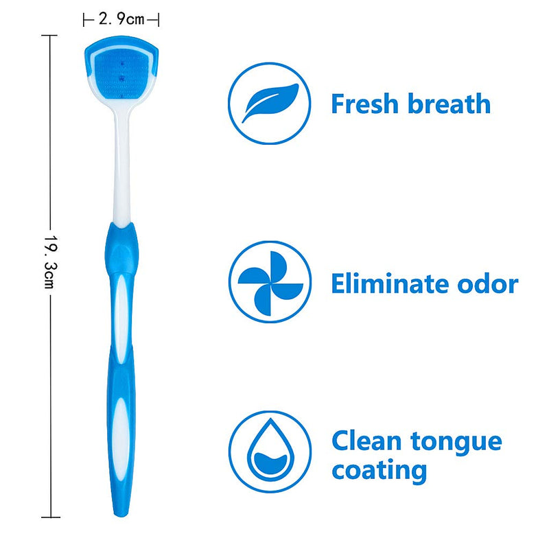 [Australia] - Tongue Brusher, 2 Pcs Tongue Cleaner Tool Orabrushes for Reduce Bad Breath and Maintain Mouth Health 2 Colors (Blue, Green) 2pcs 