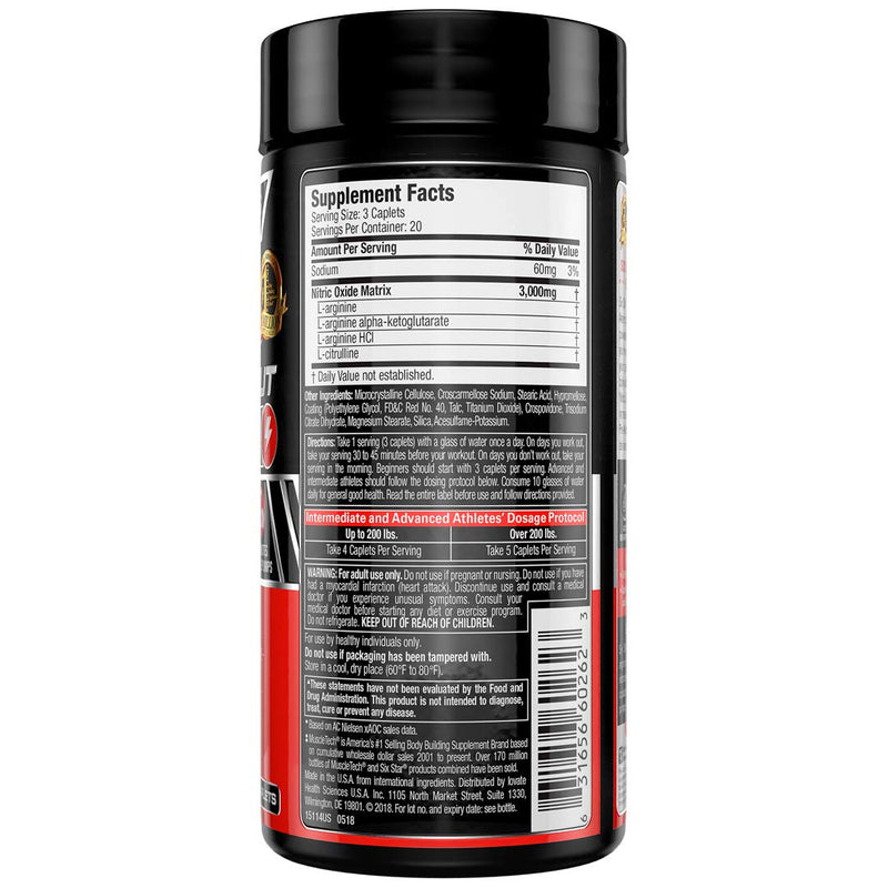[Australia] - Nitric Oxide Supplement | Six Star Nitric Oxide Fury Pre-Workout | Pre Workout Nitric Oxide Pills for Men & Women | Sports Nutrition Pre-Workout Products | Nitric Oxide Pre Workout Pills, 60 Count 