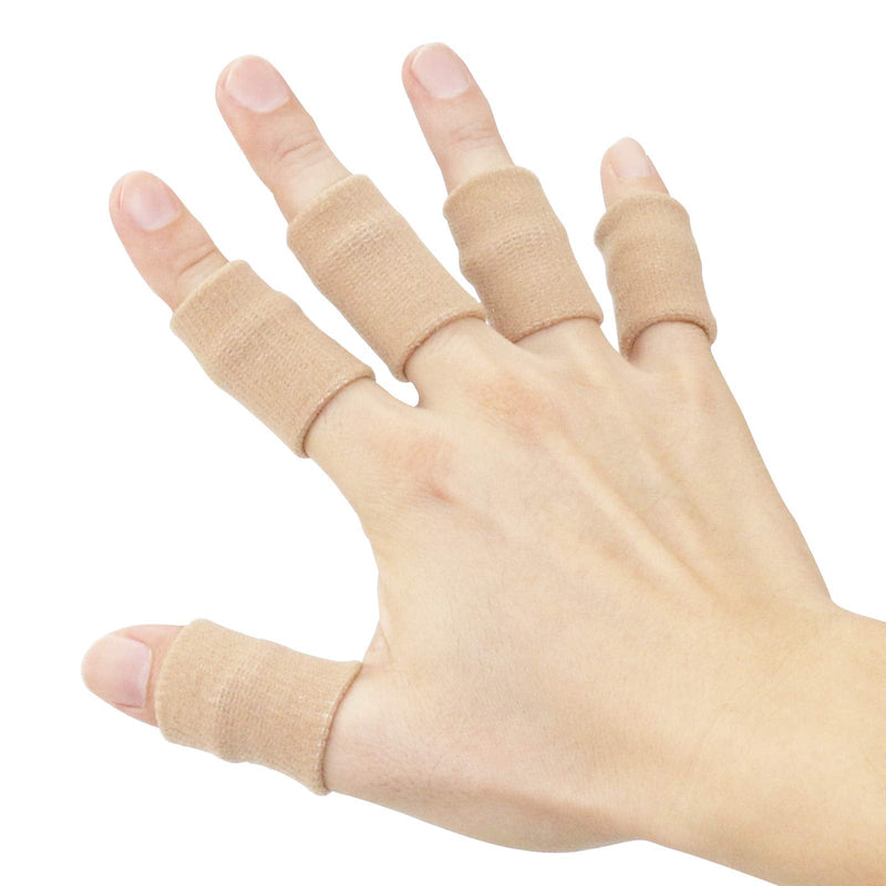 [Australia] - Finger Sleeves , Thumb Splint Brace For Finger Support, Breathable Elastic Finger tape, Compression pression Protector For Reliving Pain, Triggger Finger, Compression Aid For Sports, 10PCS (Beige) Beige 