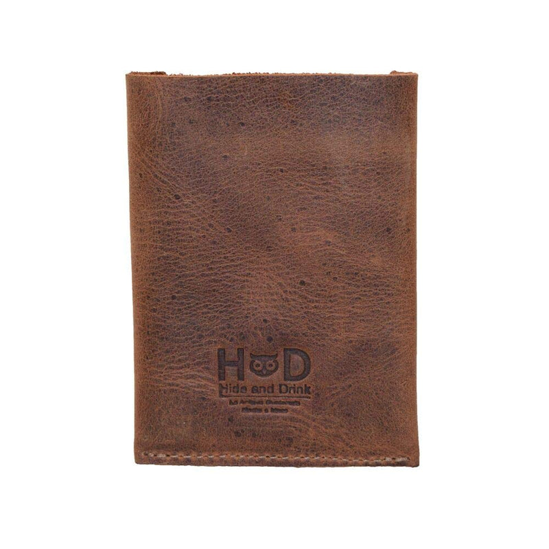 [Australia] - Hide & Drink, Leather Front Pocket Card Holder, Holds Up to 4 Cards Plus Folded Bills / Wallet / Pouch / Case / Organizer, Handmade Includes 101 Year Warranty :: Bourbon Brown 