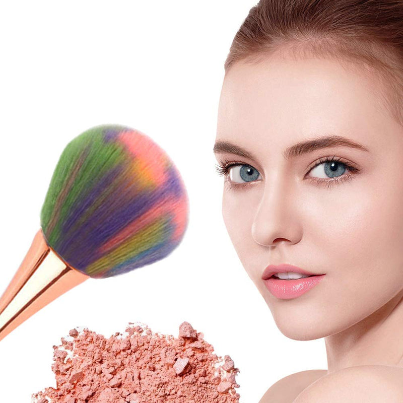 [Australia] - Large Powder Brush Colorful Premium Durable Makeup Foundation Loose Powder Blush Brush Finish Airbrush Buffer Contour Kabuki Blender 