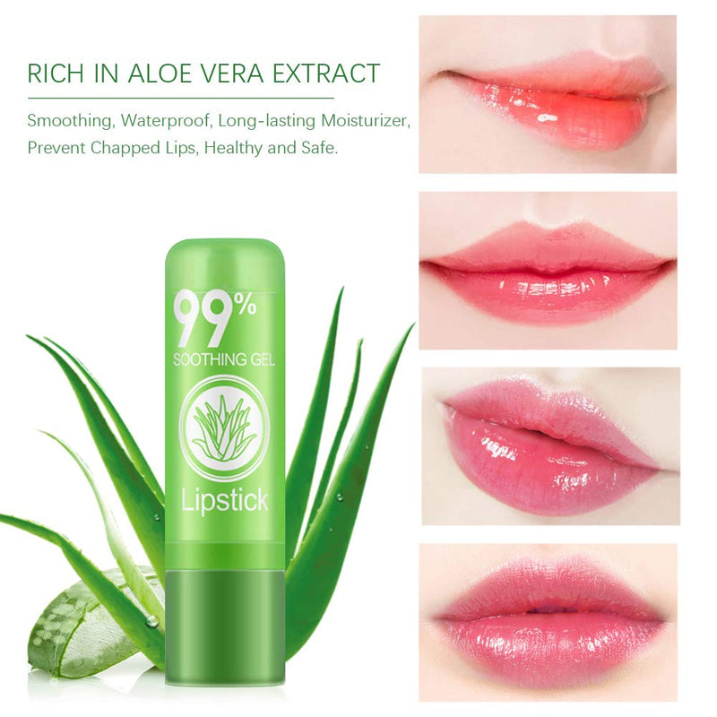 [Australia] - Ownest 10 Packs Aloe Vera Lipstick, Long Lasting Nutritious Soothing Lip Balm, Lips Moisturizing Magic Temperature Color Change Lipstick, Lip Care A 