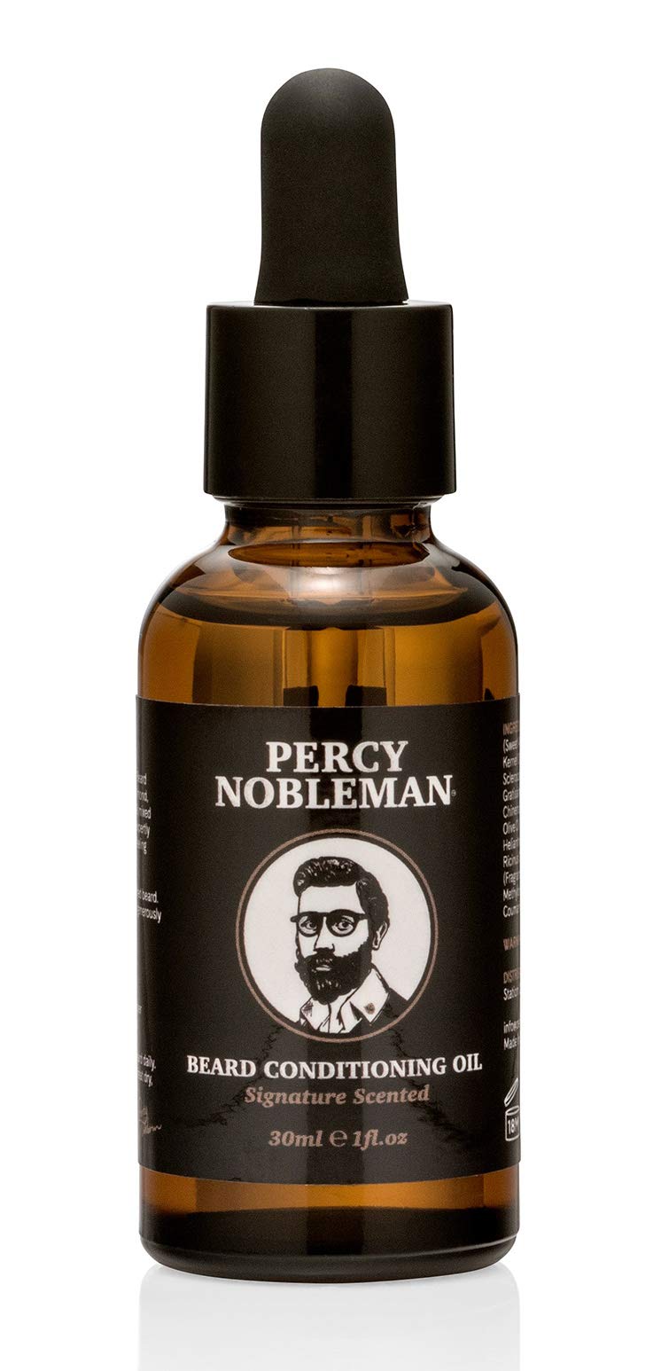 [Australia] - Beard Oil by Percy Nobleman - 99% Naturally Derived Signature Scented Blend. Beard Conditioning Oil With a Special Mixture of Quality Ingredients that Softens and Conditions your Facial Hair. (30ml) 