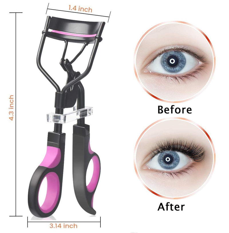 [Australia] - Eyelash Curler Blue Rubber Plastic Handle Lash Curlers Comes with 1 Eyebrow Brush and 6 Refill Pads Long Last Curling Fits All Eye Shape Essential Makeup Kit for Women 