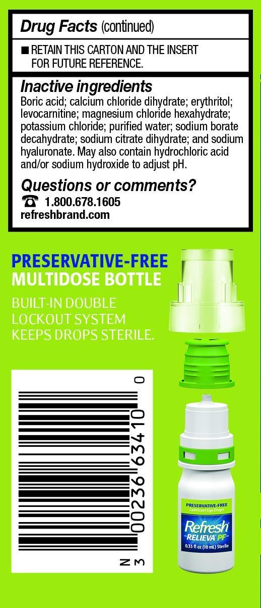 [Australia] - Refresh Relieva Preservative-Free Lubricant Eye Drops 0.33 Fl Oz (10ml) Sterile (3-Pack) 