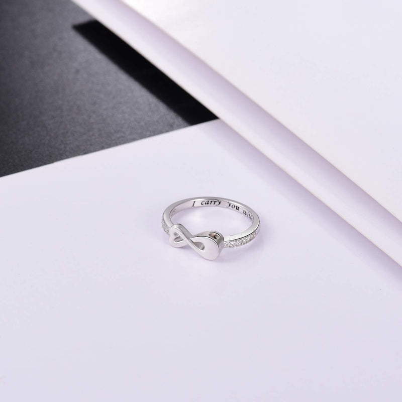 [Australia] - Fookduoduo Infinity Cremation Ring for Ashes - 925 Sterling Silver Cremation Urn Jewelry I Carry You with me Memorial Keepsake Locket Rings for Human/Pet Ash 9 