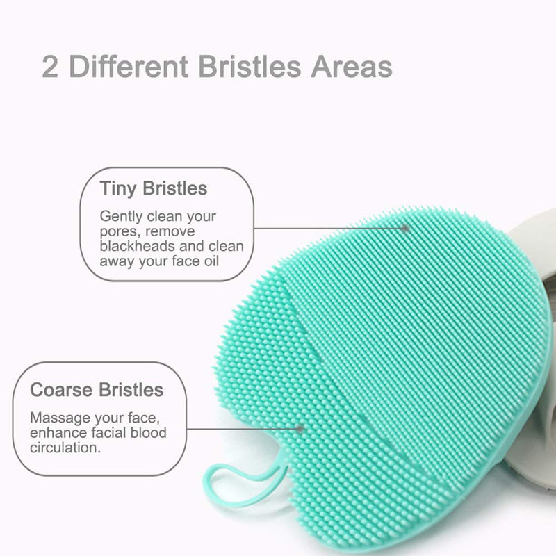 [Australia] - INNERNEED Soft Handheld Silicone Facial Cleansing Brush, Mild Anti-Slip Face Exfoliating and Massage Scrubber Pad, Gentle Exfoliating, Removing Blackhead, Massaging (Pack of 3) 3 mix color 