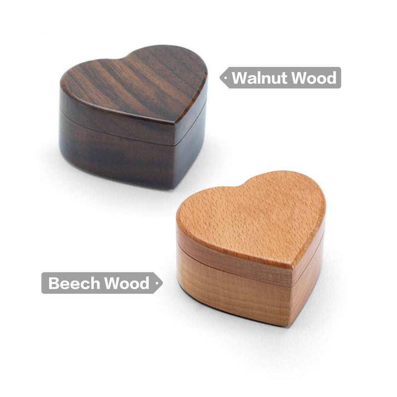 [Australia] - Wislist Heart Shaped Beech Wood Ring Box Velvet Soft Interior Holder Jewelry Chest Organizer Earrings Coin Jewelry Wooden Presentation Box Case for Proposal Engagement Wedding Ceremony Birthday Gift 