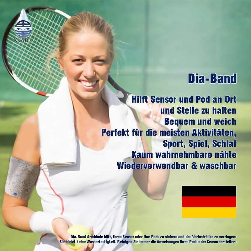 [Australia] - Dia-Band, Armband for CGM Freestyle Libre, Medtronic, Dexcom or Omnipod - Comfortable and Reusable Diabetic Armband for Glucose Sensor. (L (29-32 cm)) L (29-33 cm) 