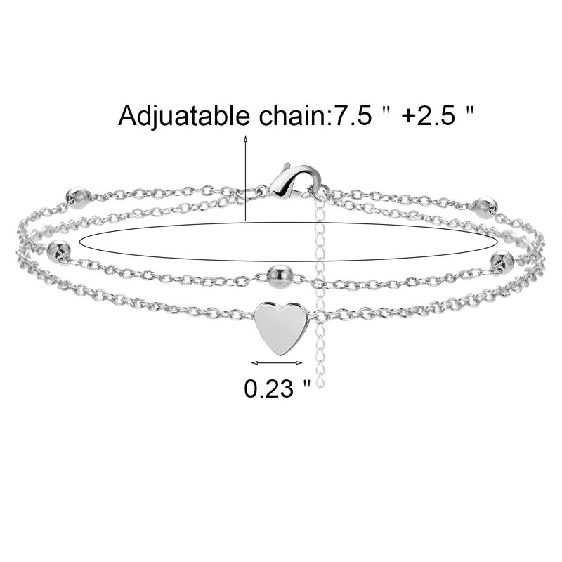 [Australia] - choice of all Gold Anklet Bracelets for Women Layered Beach Chain Anklet for Girls Silver Heart 