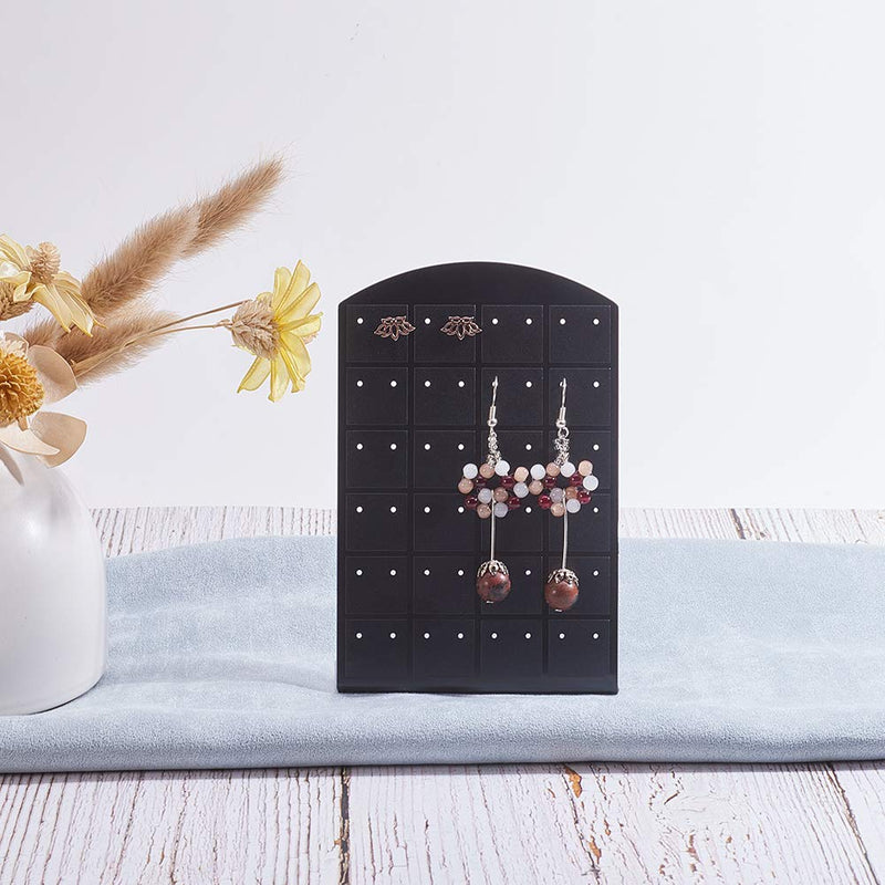 [Australia] - PH PandaHall 5 Packs 48 Holes Black Earring Holder Organizer Earring Stand Display L-Shape Earrings Ear Studs Jewelry Show Plastic Display Showcase 