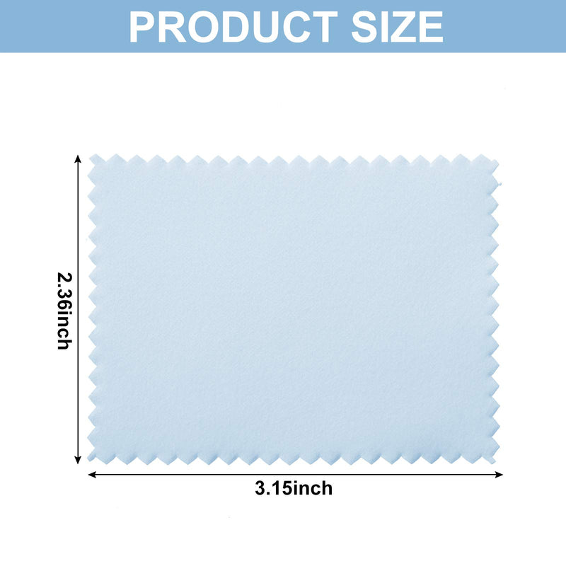 [Australia] - 200 Pieces Jewelry Cleaning Cloth Double-Sided Polishing Cloths Glasses Cleaning Cloths for Gold Silver and Platinum Jewelry Watch Coins Glasses, 2.36 x 3.15 Inch (Light Blue) Light Blue 