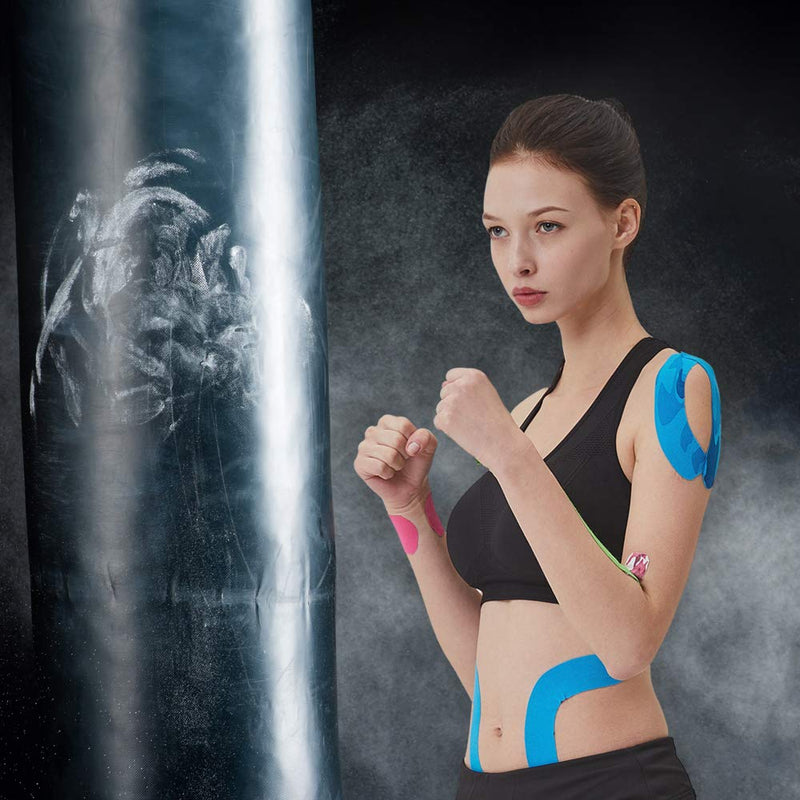 [Australia] - AUPCON Kinesiology Tape Elastic Kinesiology Therapeutic Athletic Tape Hypoallergenic Breathable Cotton Sports Muscle Tape Therapy Recovery Support for Knee Shoulder Ankle Elbow Shin Neck Splints 32m-beige-uncut 