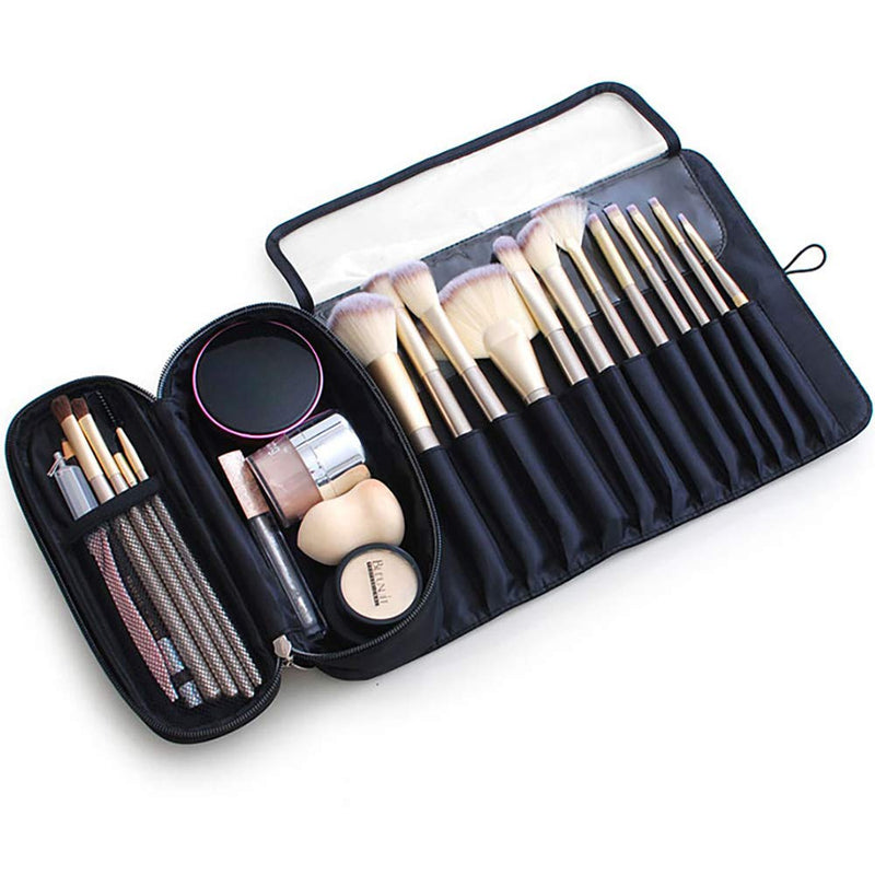 [Australia] - Portable Makeup Brush Storage Bag, Cosmetic Travel Storage Bag, Multi-Function Makeup Brush Protection Bag, Folding Tool Bag 