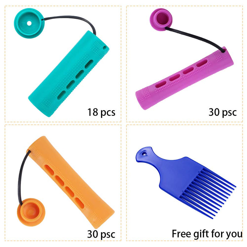 [Australia] - Hair Perm Rods Set 78 Pieces Jumbo Large Medium Plastic Cold Wave Perming Rods Curlers for Straight Curly Natural Hair Hairdressing Styling Hair Rellers Tool 3 Sizes 