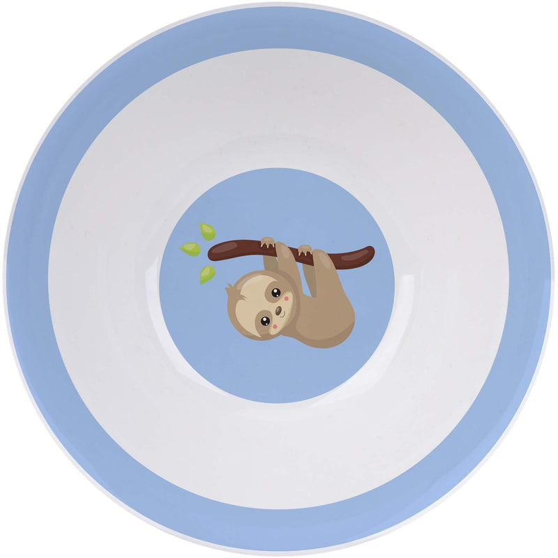 [Australia] - 3 Piece Childrens Dinnerware Set - Durable Vegan New Bone China Kids First Ceramic Tableware - Sloth Plate, Mug and Bowl Gift for Boys, Girls, Keepsake 