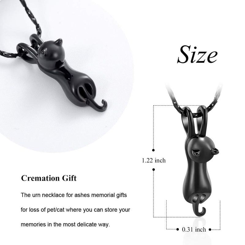 [Australia] - Imrsanl Pet Cremation Jewelry for Ashes Memorial Ash Jewelry Keepsake Cat Urn Pendants for Animal Ashes Necklace Black 